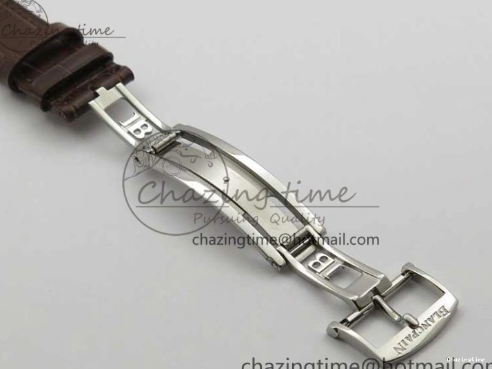 0321 Villeret 6654 SS Complicated Function OMF 1:1 Best Edition White Dial on Brown Leather Strap A6654 V Popular 7904